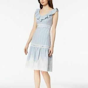 Jax Women's Ruffle Neck Dress with Keyhole Back 16